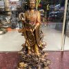 Tượng Phật Bà Quan Âm Đứng Rồng Bằng Đồng Hun Cao 50cm