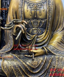Tượng Quan Âm Và Thiện Tài Đồng Tử Bằng Đồng Hun Cao 50cm