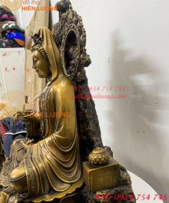 Tượng Quan Âm Và Thiện Tài Đồng Tử Bằng Đồng Hun Cao 50cm