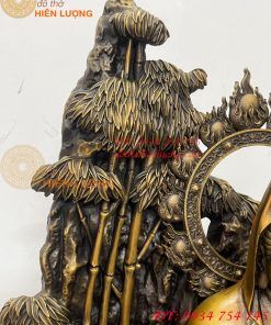 Tượng Quan Âm Và Thiện Tài Đồng Tử Bằng Đồng Hun Cao 50cm