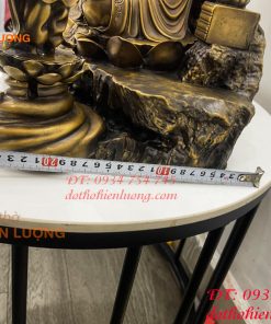 Tượng Quan Âm Và Tiên Đồng Ngọc Nữ Bằng Đồng Hun Cao 50cm