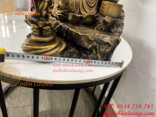 Tượng Quan Âm Và Tiên Đồng Ngọc Nữ Bằng Đồng Hun Cao 50cm