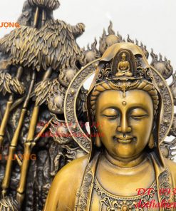 Tượng Quan Âm Và Thiện Tài Đồng Tử Bằng Đồng Hun Cao 50cm