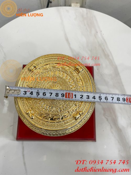 Quả Trống Đồng Đường Kính 15cm Mạ Vàng Sang Trọng