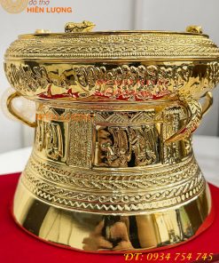 Quả Trống Đồng Đường Kính 15cm Mạ Vàng Sang Trọng