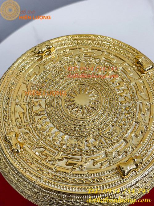 Quả Trống Đồng Đường Kính 15cm Mạ Vàng Sang Trọng