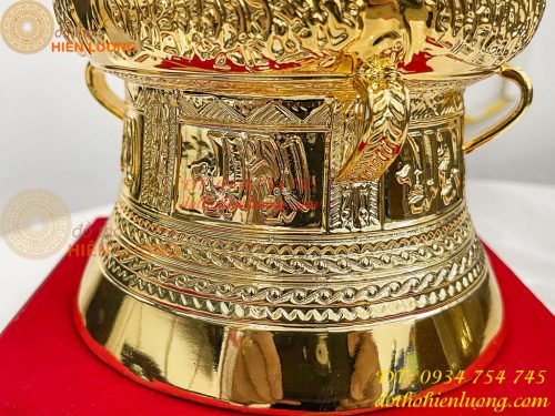 Quả Trống Đồng Đường Kính 15cm Mạ Vàng Sang Trọng