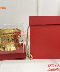 Quả Trống Đồng Đường Kính 15cm Mạ Vàng Sang Trọng
