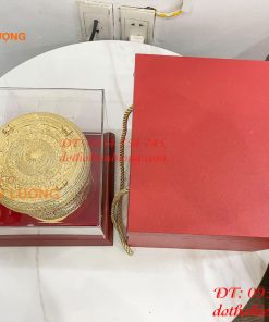 Quả Trống Đồng Đường Kính 15cm Mạ Vàng Sang Trọng