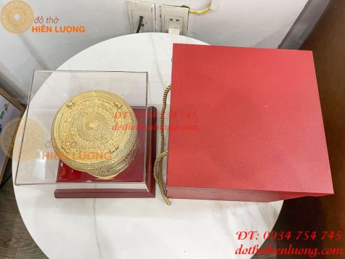 Quả Trống Đồng Đường Kính 15cm Mạ Vàng Sang Trọng