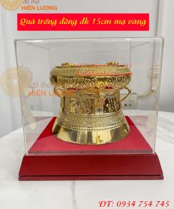 Quả Trống Đồng Đường Kính 15cm Mạ Vàng Sang Trọng