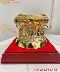 Quả Trống Đồng Đường Kính 15cm Mạ Vàng Sang Trọng