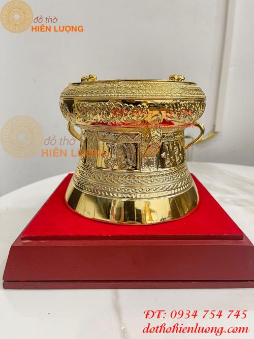 Quả Trống Đồng Đường Kính 15cm Mạ Vàng Sang Trọng