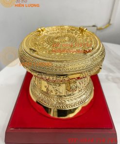 Quả Trống Đồng Đường Kính 15cm Mạ Vàng Sang Trọng