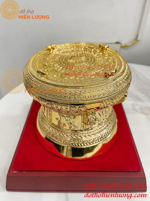 Quả Trống Đồng Đường Kính 15cm Mạ Vàng Sang Trọng
