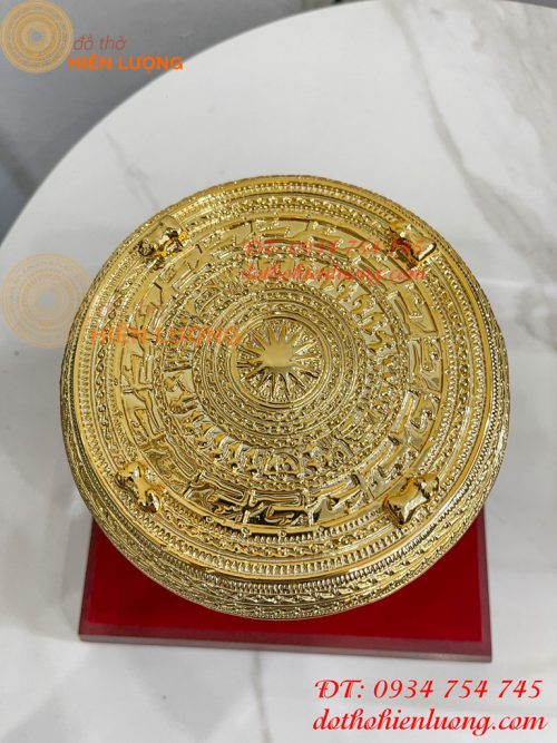 Quả Trống Đồng Đường Kính 15cm Mạ Vàng Sang Trọng
