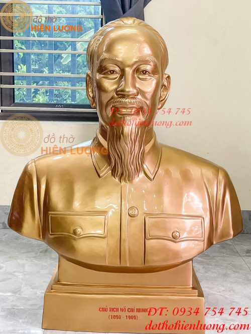 Tượng chân dung bác hồ bằng đồng cao 1m nặng 1 tạ