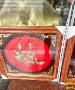 Tranh chữ hiếu và chữ tâm bằng đồng treo tường kt 57x57cm làm theo yêu cầu