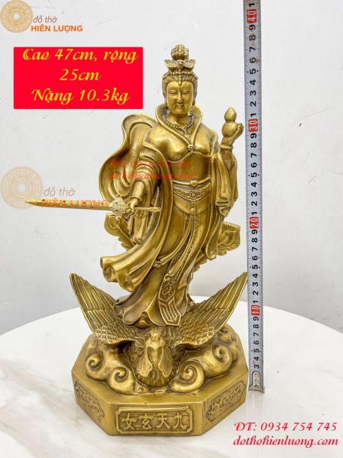 Tượng cửu thiên huyền nữ bằng đồng cao 47cm