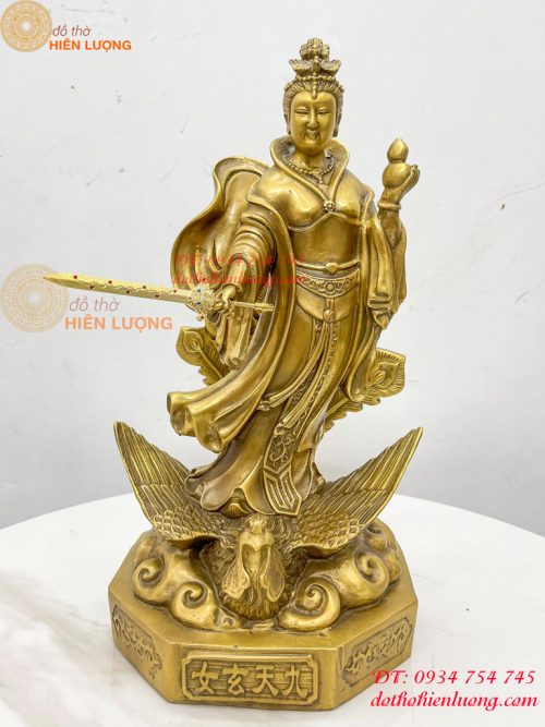 Tượng cửu thiên huyền nữ bằng đồng cao 47cm