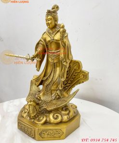 Tượng cửu thiên huyền nữ bằng đồng cao 47cm