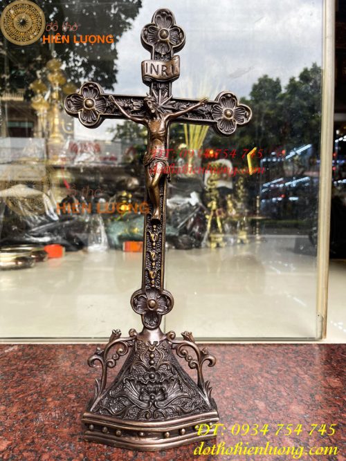 Thánh giá Chúa Jesu Chị Nạn Bằng Đồng Hun Cao 42cm