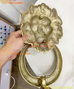 Tay Nắm Cửa Mặt Sư Tử Bằng Đồng Đúc Đường Kính 20cm