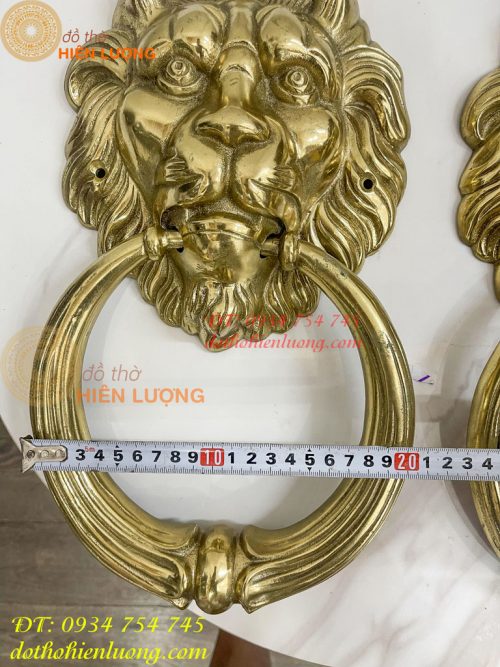 Tay Nắm Cửa Mặt Sư Tử Bằng Đồng Đúc Đường Kính 20cm