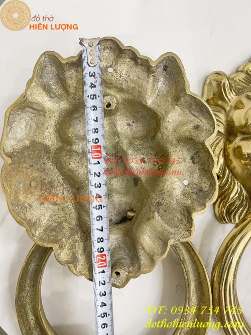 Tay Nắm Cửa Mặt Sư Tử Bằng Đồng Đúc Đường Kính 20cm