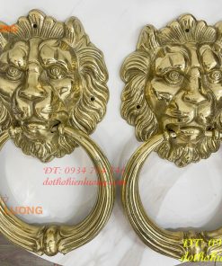 Tay Nắm Cửa Mặt Sư Tử Bằng Đồng Đúc Đường Kính 20cm