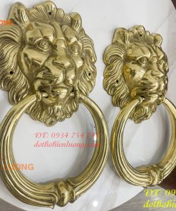 Tay Nắm Cửa Mặt Sư Tử Bằng Đồng Đúc Đường Kính 20cm