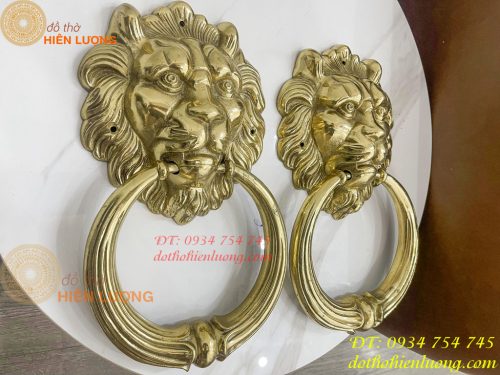 Tay Nắm Cửa Mặt Sư Tử Bằng Đồng Đúc Đường Kính 20cm