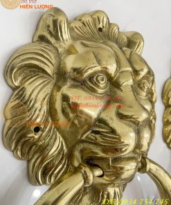 Tay Nắm Cửa Mặt Sư Tử Bằng Đồng Đúc Đường Kính 20cm