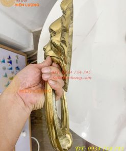 Tay Nắm Cửa Mặt Sư Tử Bằng Đồng Đúc Đường Kính 20cm