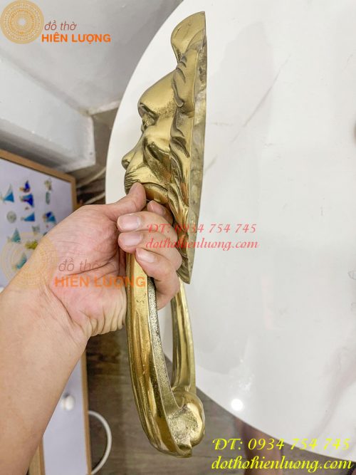 Tay Nắm Cửa Mặt Sư Tử Bằng Đồng Đúc Đường Kính 20cm