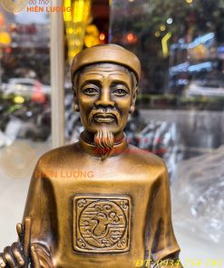 Tượng Nguyễn Trãi Đứng Cầm Bút Bằng Đồng Hun Cao 40cm
