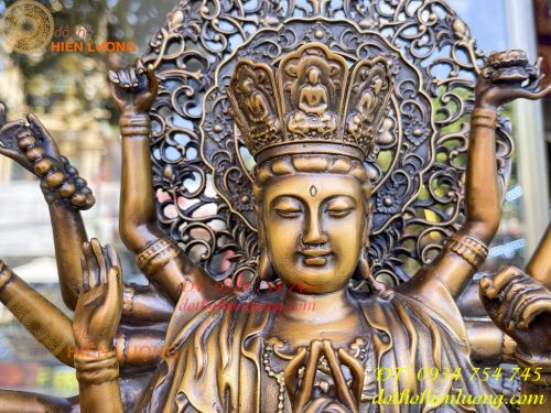 Tượng Phật Mẫu Chuẩn Đề Vương Bồ Tát Bằng Đồng