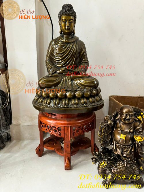 Tượng Phật Thích Ca Cao 70cm Bằng Đồng Hun