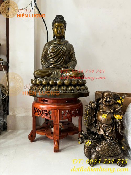 Tượng Phật Thích Ca Cao 70cm Bằng Đồng Hun