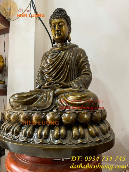 Tượng Phật Thích Ca Cao 70cm Bằng Đồng Hun