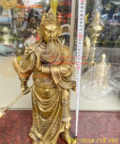 Tượng quan công đứng trấn ải bằng đồng cao 50cm