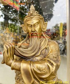 Tượng quan công đứng trấn ải bằng đồng cao 50cm