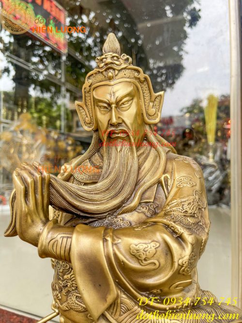 Tượng quan công đứng trấn ải bằng đồng cao 50cm