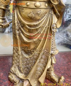 Tượng quan công đứng trấn ải bằng đồng cao 50cm
