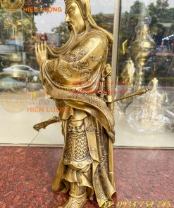 Tượng quan công đứng trấn ải bằng đồng cao 50cm