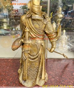 Tượng quan công đứng trấn ải bằng đồng cao 50cm