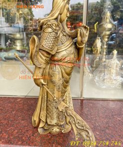 Tượng quan công đứng trấn ải bằng đồng cao 50cm
