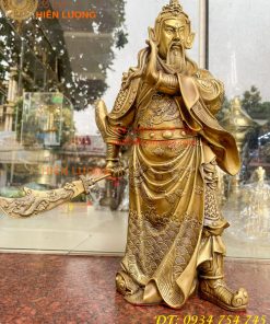 Tượng quan công đứng trấn ải bằng đồng cao 50cm
