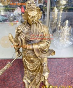 Tượng quan công đứng trấn ải bằng đồng cao 50cm