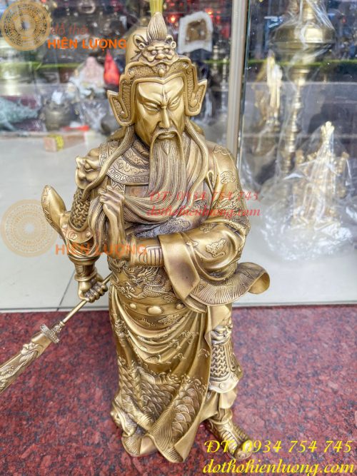 Tượng quan công đứng trấn ải bằng đồng cao 50cm